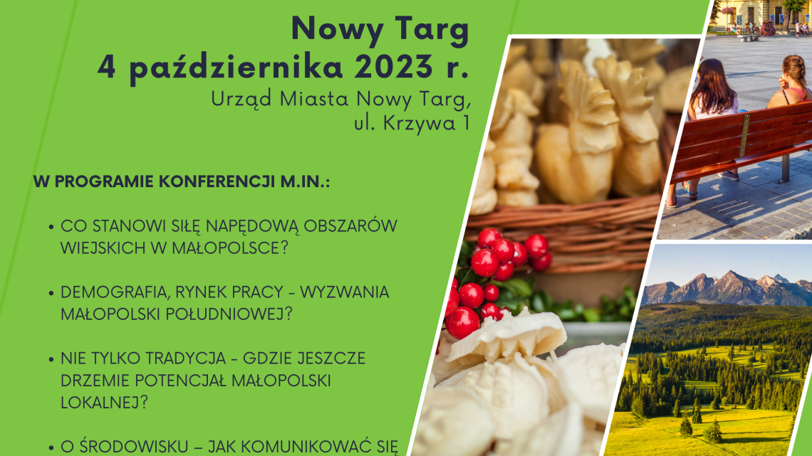 Zaproszenie na konferencję #Małopolska lokalna w Nowym Targu.