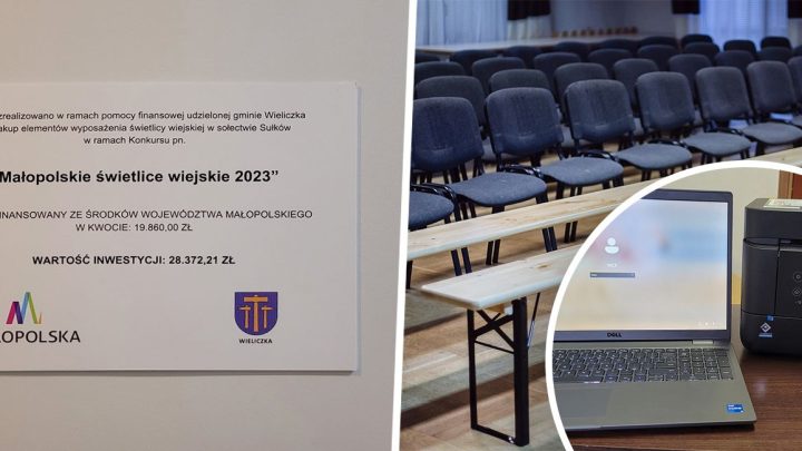 Doposażenie świetlicy w Sułkowie w ramach projektu „Małopolskie świetlice wiejskie 2023”.