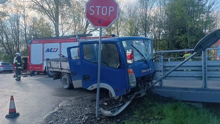Zderzenie pojazdów ciężarowych – Łętownia (powiat suski).