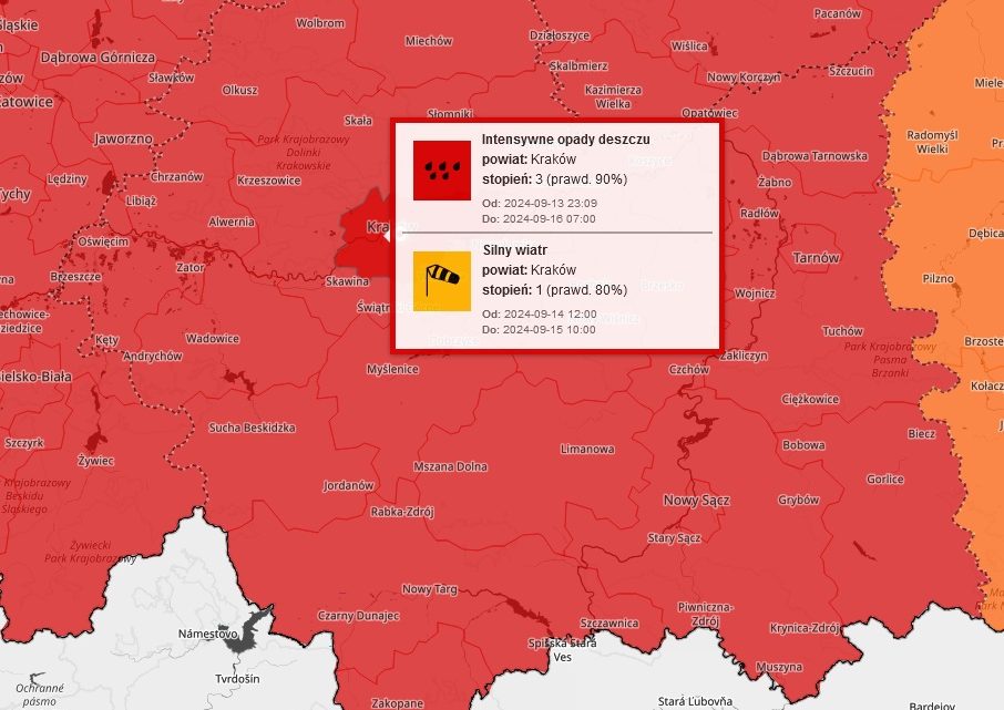 Ostrzeżenia i bilans sytuacji pogodowej w Małopolsce.