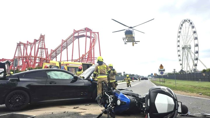 Zderzenie samochodu osobowego z motocyklem w Zatorze!