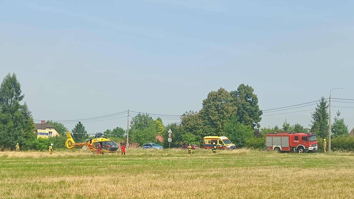 Bulowice: Poważny wypadek z udziałem rowerzysty na ul. Krakowskiej. Bulowice: Poważny wypadek z udziałem rowerzysty na ul. Krakowskiej.