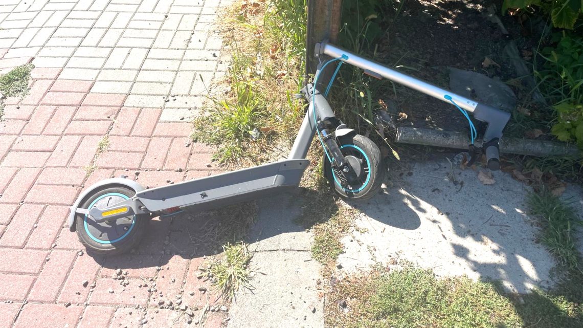 Brzeszcze. Zderzenie samochodu z hulajnogą elektryczną. Brzeszcze. Zderzenie samochodu z hulajnogą elektryczną.