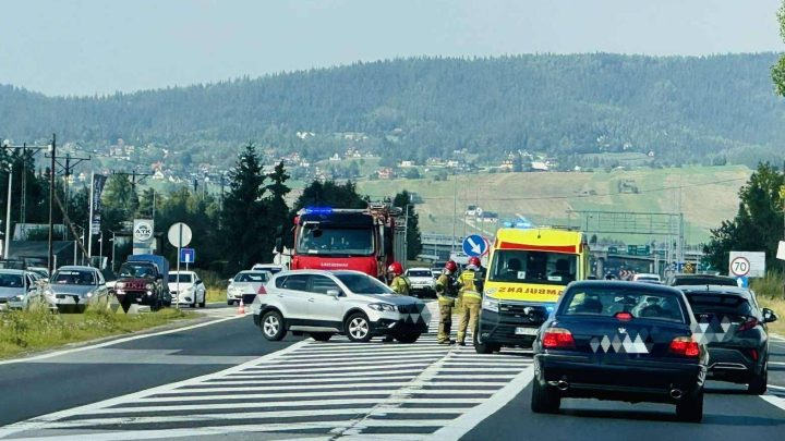 Wypadek na ul. Krakowskiej w Nowym Targu.