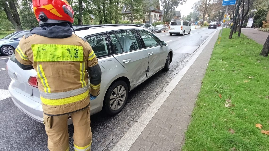 Kolizja drogowa w centrum Zakopanego – jedna osoba poszkodowana!