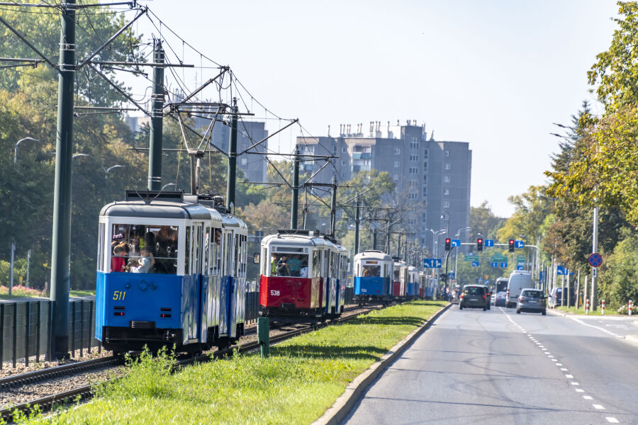 Wielka parada tramwajów w Krakowie z okazji 150-lecia komunikacji miejskiej. Wielka parada tramwajów w Krakowie z okazji 150-lecia komunikacji miejskiej.