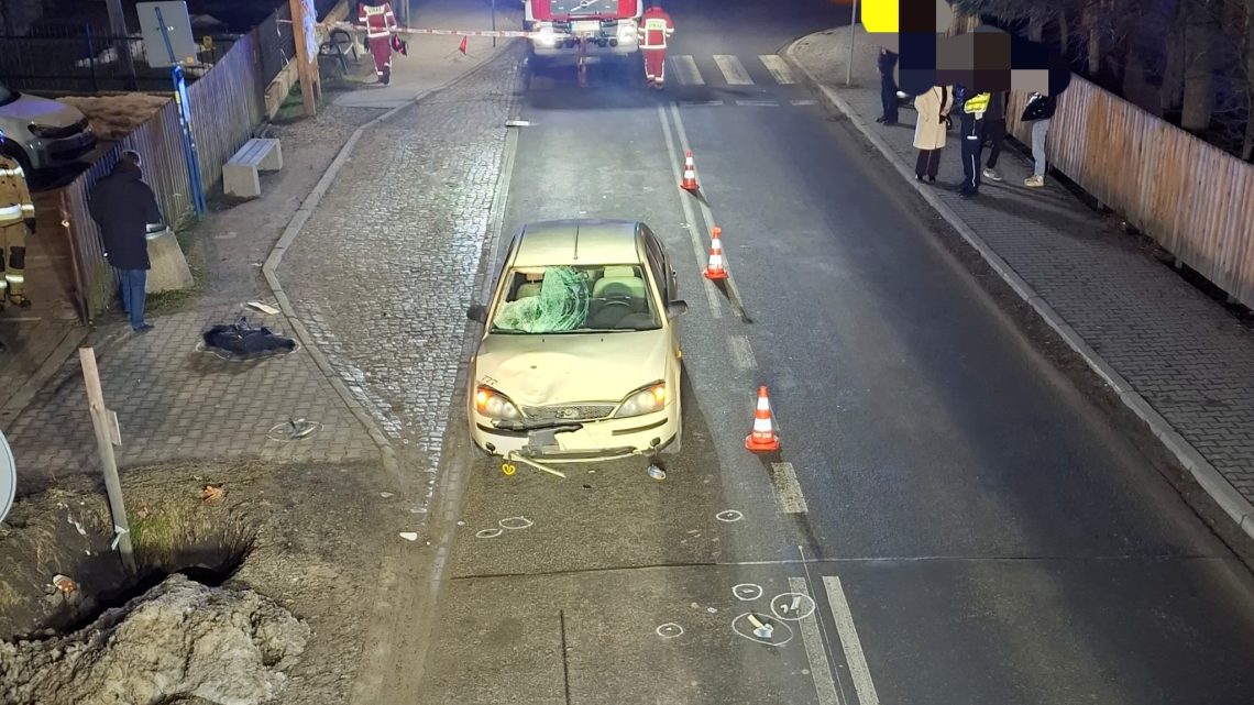 Potrącenie pieszej w Zębie. Droga częściowo zablokowana!