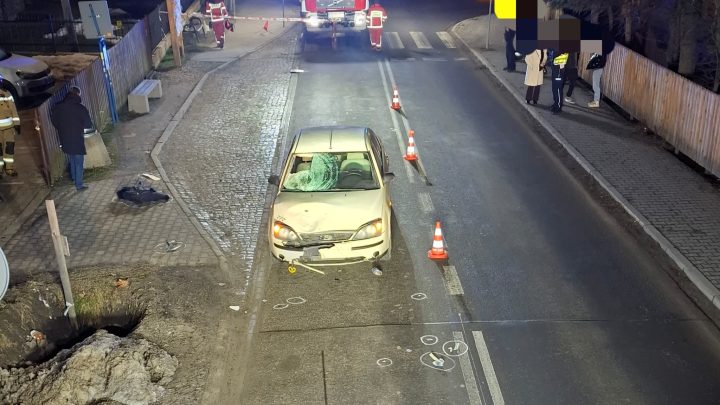Potrącenie pieszej w Zębie. Droga częściowo zablokowana!