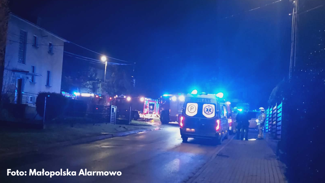 Pożar budynku mieszkalnego w Andrychowie.