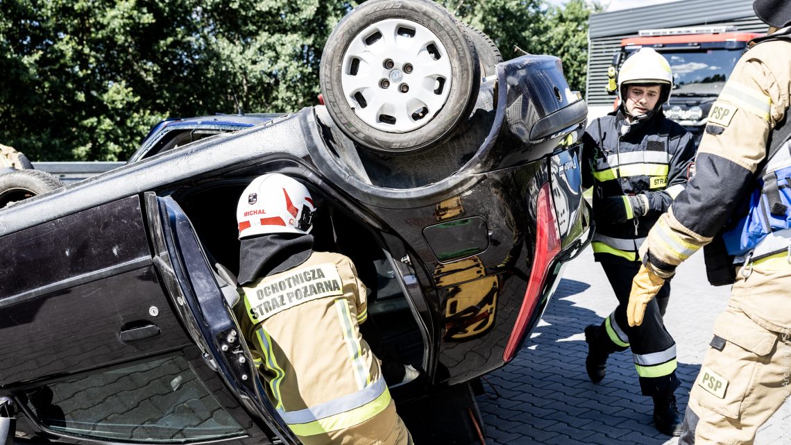 Ćwiczenia służb ratunkowych przy Szpitalu Uniwersyteckim w Krakowie.