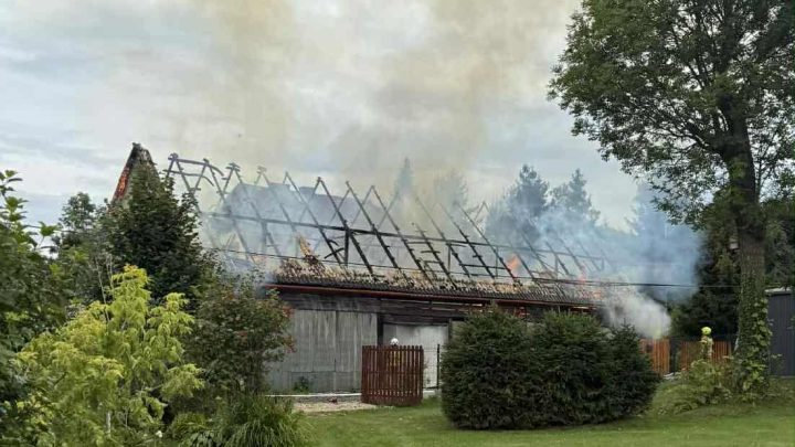 Pożar budynku gospodarczego w Kiczorach.