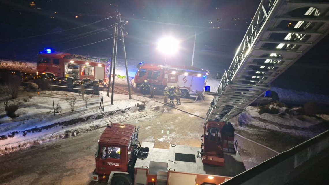 Pożar budynku w Tuchowie.