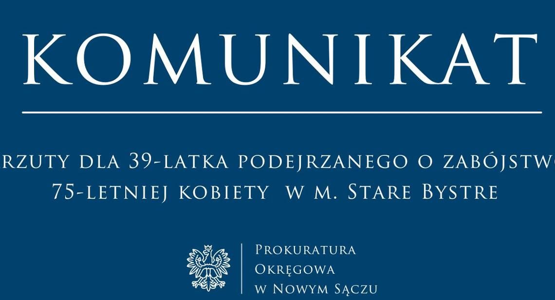 Zarzut zabójstwa 75-letniej kobiety. 39-letni mężczyzna przyznał się do winy.