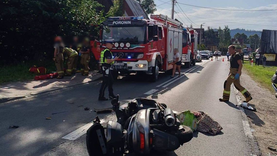 Dwa zdarzenia z udziałem motocyklistów. Jeden z kierujących trafił do szpitala.