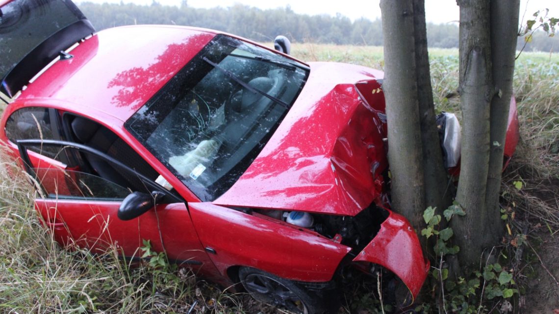 Malec. (powiat oświęcimski) – Seat uderzył w drzewo. Za kierownicą 19-latek bez uprawnień i po narkotykach.
